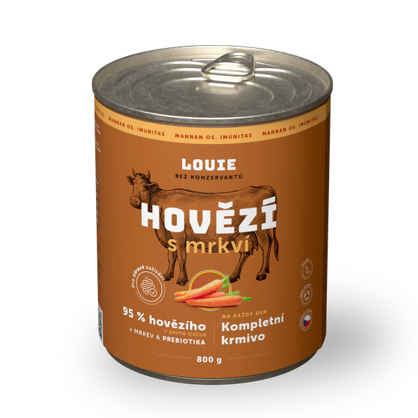 LOUIE konzerva pre psov hovädzie s mrkvou 800 g