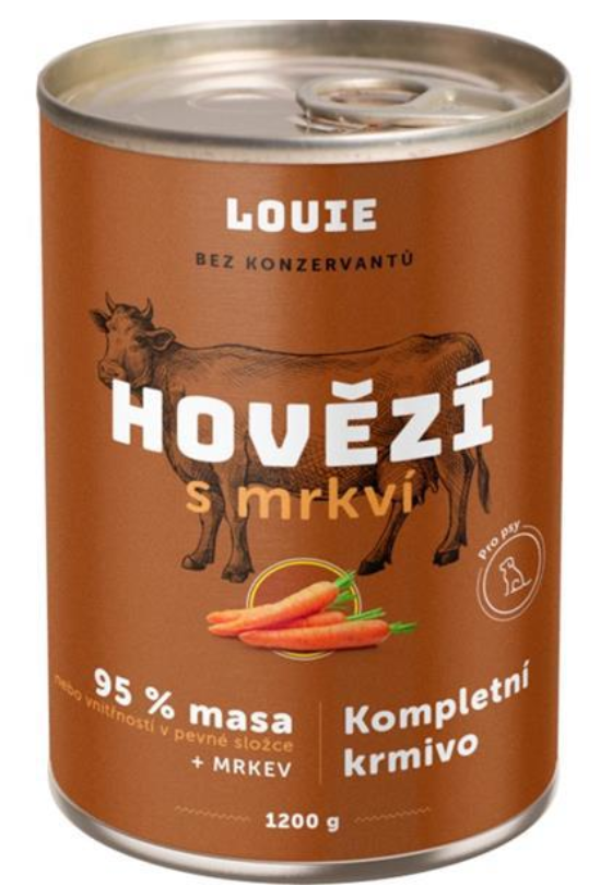E-shop LOUIE konzerva pre psov hovädzie s mrkvou 1200 g