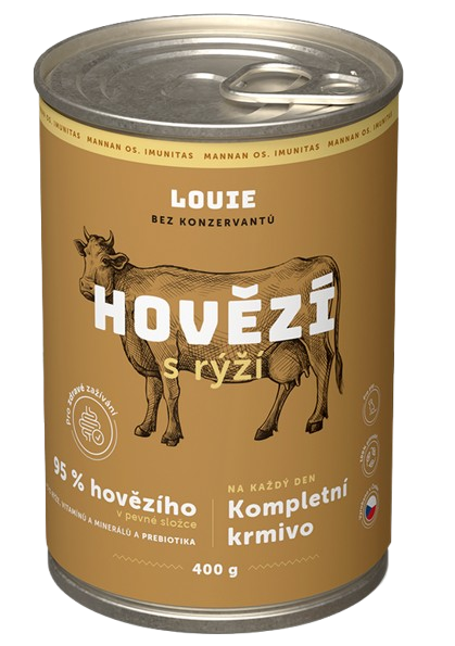 Louie Dog Hovädzie a bravčové s ryžou 400 g