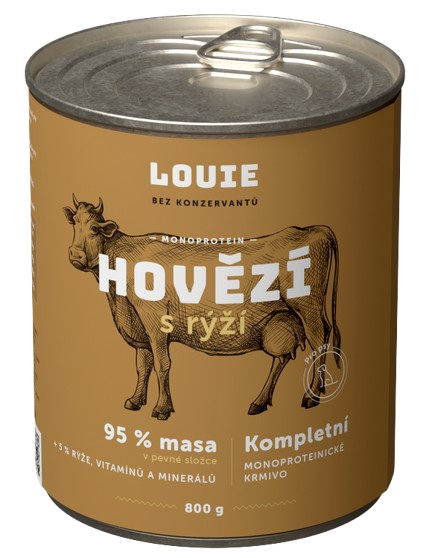 E-shop LOUIE konzerva pre psov hovädzie s ryžou 800 g