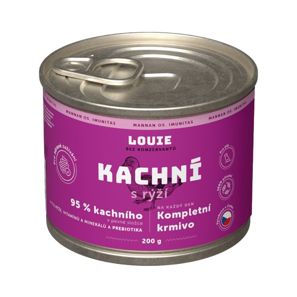LOUIE konzerva pre psov kačacie s ryžou 200 g