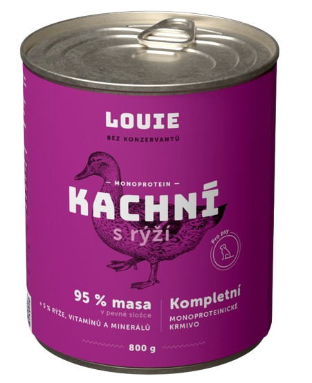 E-shop LOUIE konzerva pre psov kačacie s ryžou 800 g