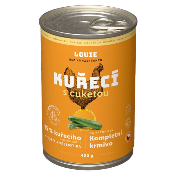 LOUIE konzerva pre psov kuracie s cuketou 400 g