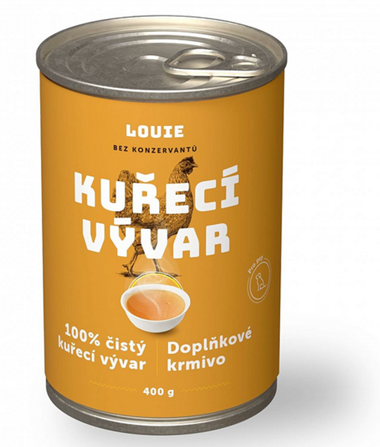 E-shop LOUIE konzerva pre psov kurací vývar 400 g