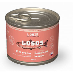 LOUIE konzerva pre psov losos, rakytník a špenát s prebiotikami 200 g
