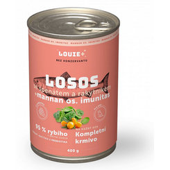 LOUIE konzerva pre psov losos, rakytník a špenát s prebiotikami 400 g
