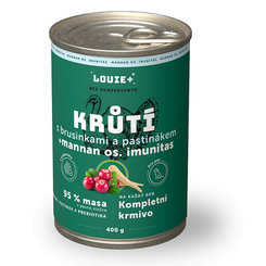 LOUIE konzerva pre psov morka, brusnice a prebiotiká 400 g