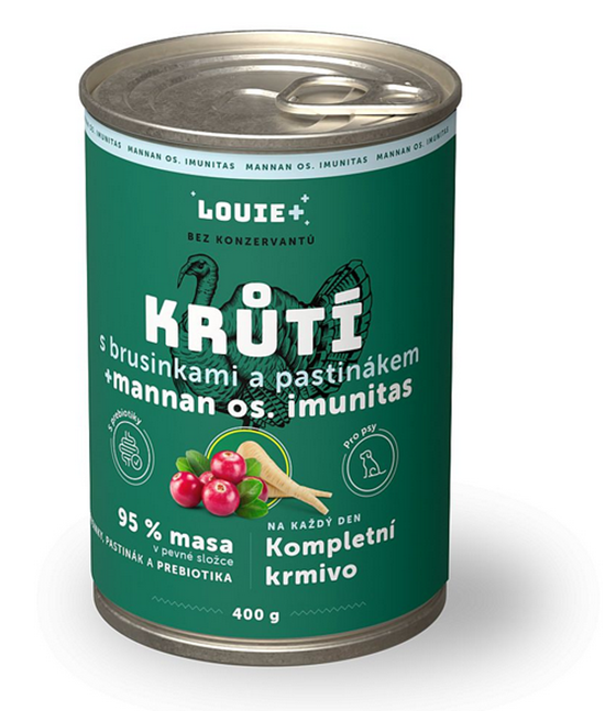 E-shop LOUIE konzerva pre psov morka, brusnice a prebiotiká 400 g