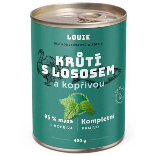 LOUIE konzerva pre psov morka s lososom a žihľavou 400 g