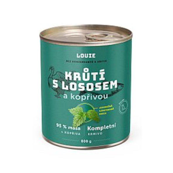 LOUIE konzerva pre psov morka s lososom a žihľavou 800 g