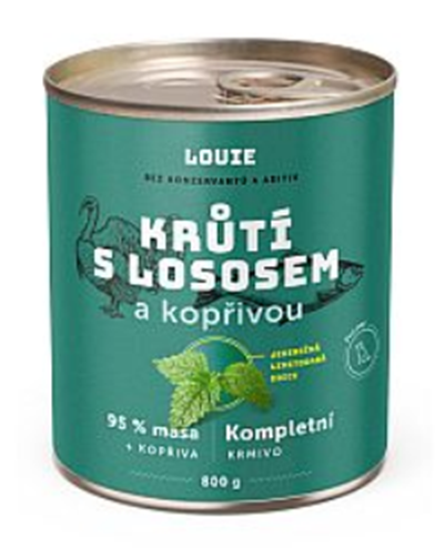 E-shop LOUIE konzerva pre psov morka s lososom a žihľavou 800 g