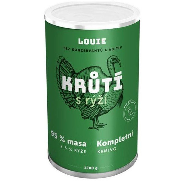 LOUIE konzerva pre psov morka s ryžou 1200 g