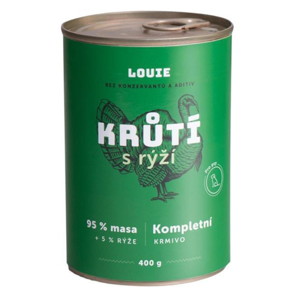 LOUIE konzerva pre psov morka s ryžou 400 g