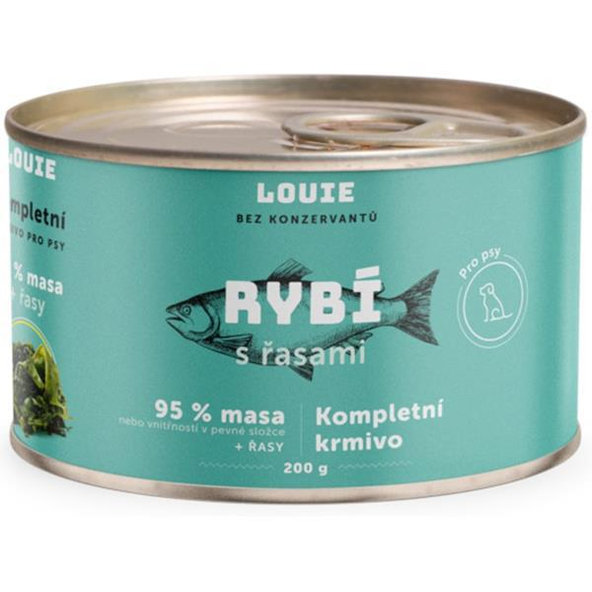 LOUIE konzerva pre psov ryba s riasou 200 g