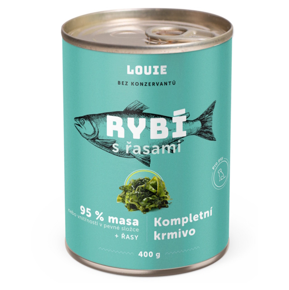 E-shop LOUIE konzerva pre psov ryba s riasou 800 g