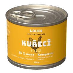 LOUIE konzerva pre psov s kuraťom a ryžou 200 g