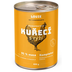 LOUIE konzerva pre psov s kuraťom a ryžou 400 g