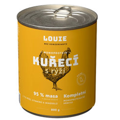 LOUIE konzerva pre psov s kuraťom a ryžou 800 g