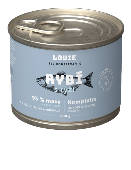 E-shop LOUIE konzerva pre psov s rybou a ryžou 200 g