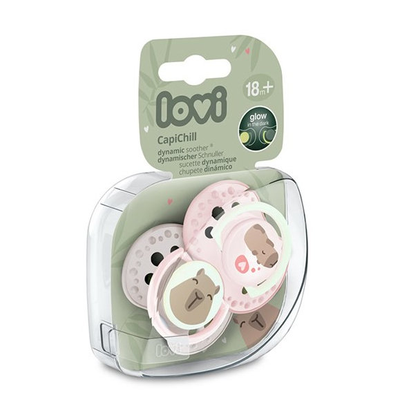 LOVI Cumlík silikónový dynamický Capichill dievča 18m+, 2ks