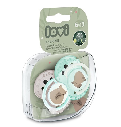 LOVI Cumlík silikónový dynamický Capichill chlapec 6-18m, 2ks