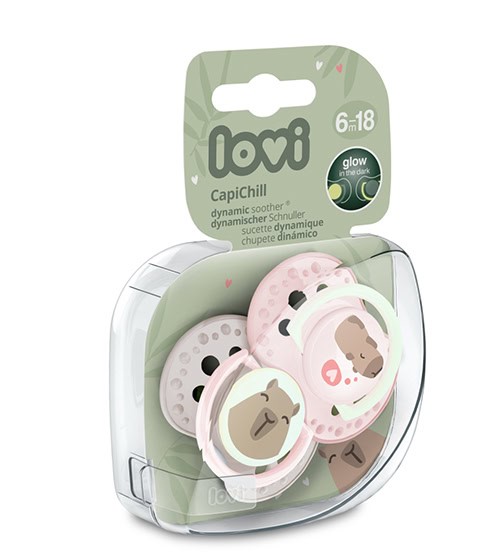 LOVI Cumlík silikónový dynamický Capichill dievča 6-18 m 2ks
