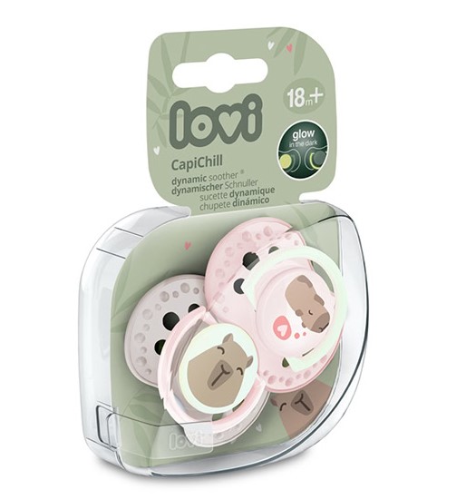 LOVI Cumlík silikónový dynamický Capichill dievča 18m+, 2ks