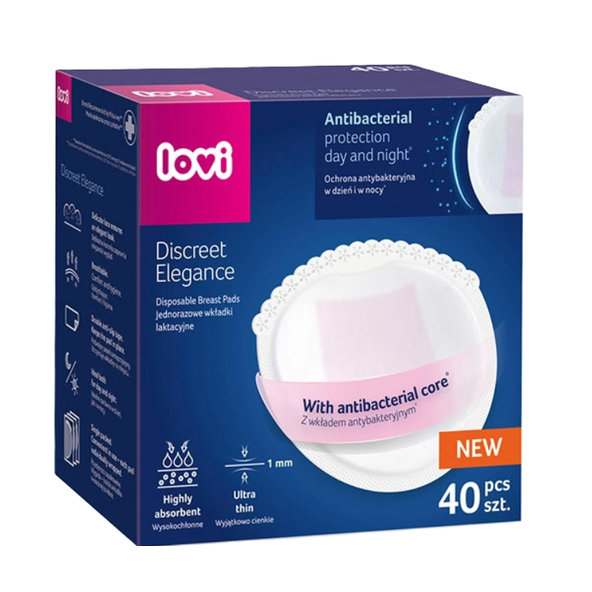 LOVI Discreet Elegance tampóny do podprsenky biele 40 ks