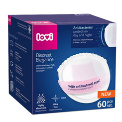 LOVI Discreet Elegance tampóny do podprsenky biele 60 ks