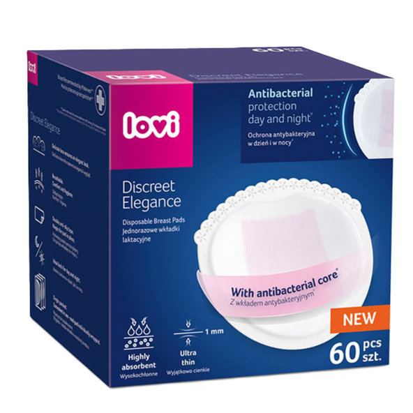 LOVI Discreet Elegance tampóny do podprsenky biele 60 ks