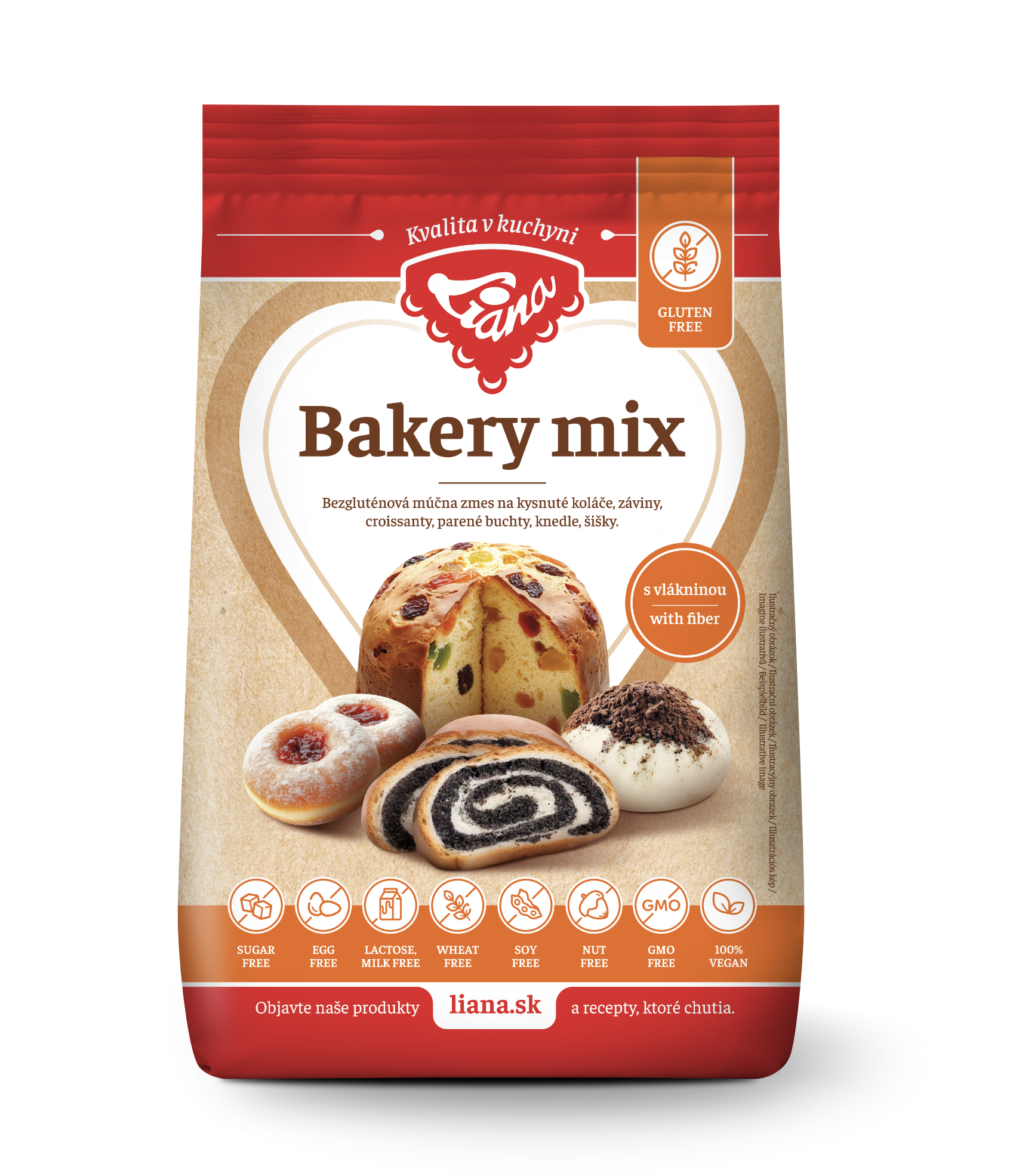 Liana Bakery mix bezgluténová zmes na kysnuté cesto 1000 g