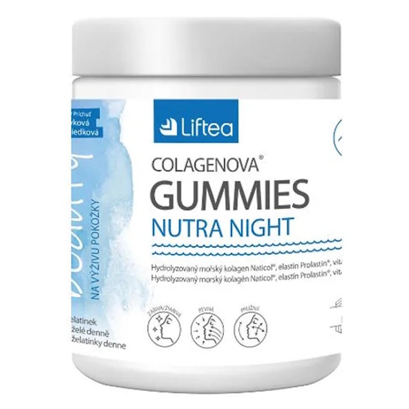 Liftea COLAGENOVA GUMMIES NUTRA NIGHT želatínky, čučoriedková príchuť 60ks