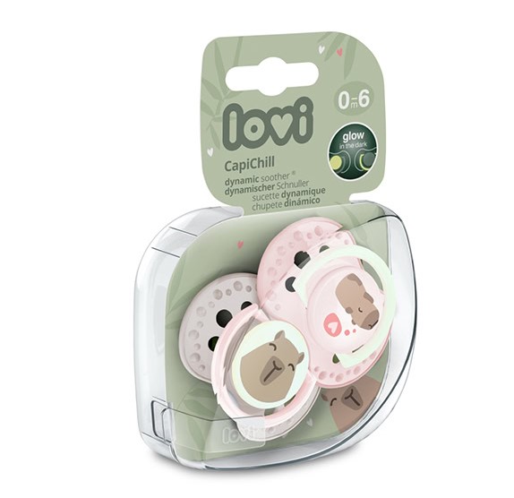 LOVI Cumlík silikónový dynamický Capichill dievča 0-6m 2ks