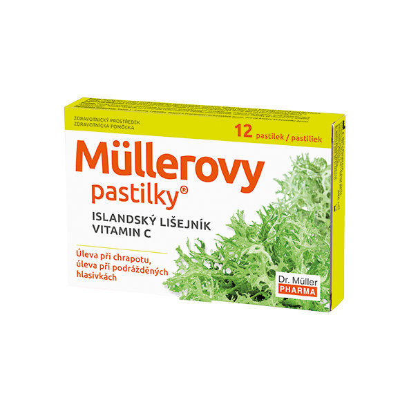 Müllerove pastilky s islandským lišajníkom a vitamínom C 12 ks
