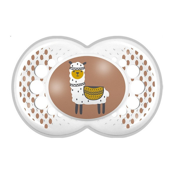 MAM Cumlík Clearline 6m+, silikón hnědá lama