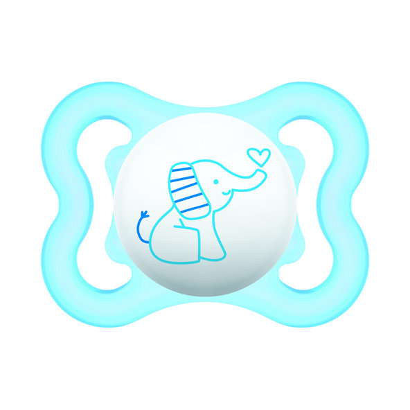 MAM Cumlík Air mini 0-6 m, silikón modrý slon