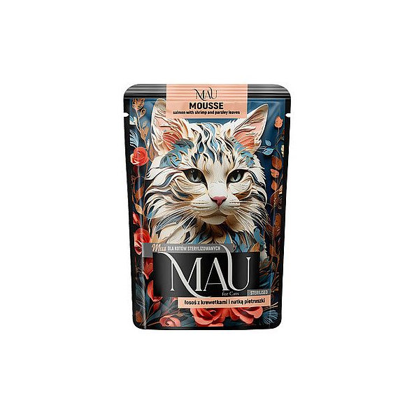 MAU Mousse Sterilised kapsička s lososom a krevetami 85 g