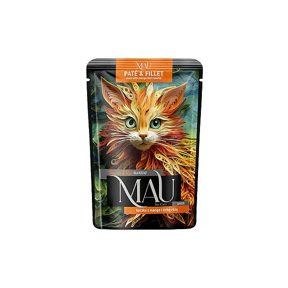 MAU Paté & Fillet Junior kapsička s kačacím, mangom a šípkami 85 g