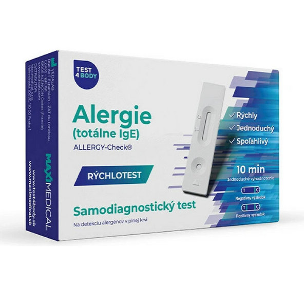 MAXIMEDICAL Rýchlotest Alergie-totálne IgE samodiagnostický test z krvi 1 set