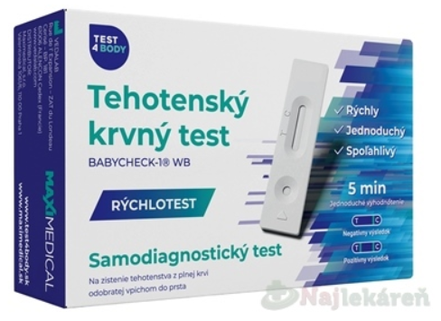 MAXIMEDICAL Tehotenský krvný test BABYCHECK-1 WB samodiagnostický test z krvi 1 set