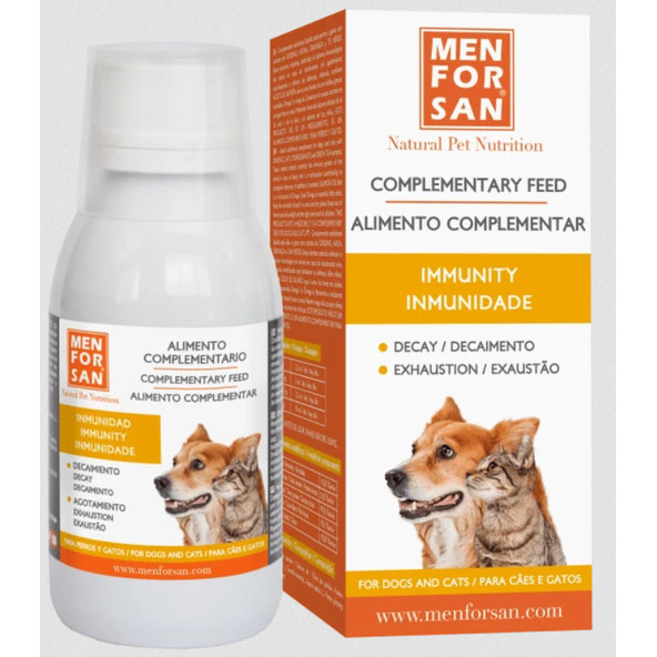 MEN FOR SAN IMMUNITY doplnkové krmivo na podporu imunity pre psy a mačky 120 ml