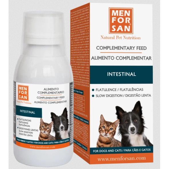 MEN FOR SAN INTESTINAL doplnkové krmivo pre psy a mačky na podporu trávenia 120 ml