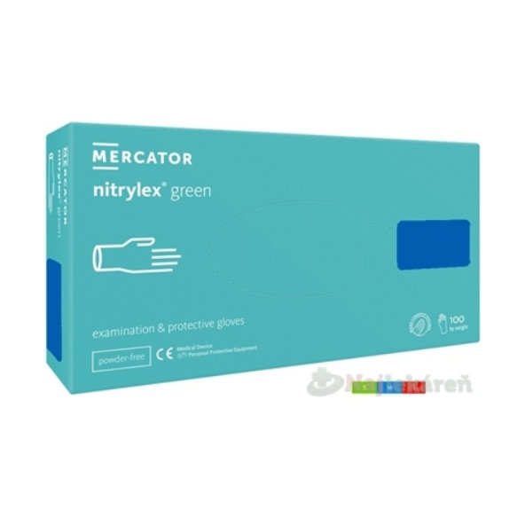 MERCATOR Nitrilové rukavice M mentolové nesterilné nepudrované 100ks