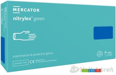 MERCATOR Nitrilové rukavice M mentolové nesterilné nepudrované 100ks