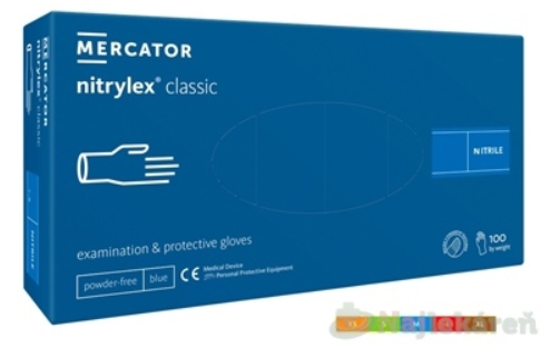MERCATOR nitrylex classic Nitrilové rukavice L modré nesterilné nepudrované 100ks