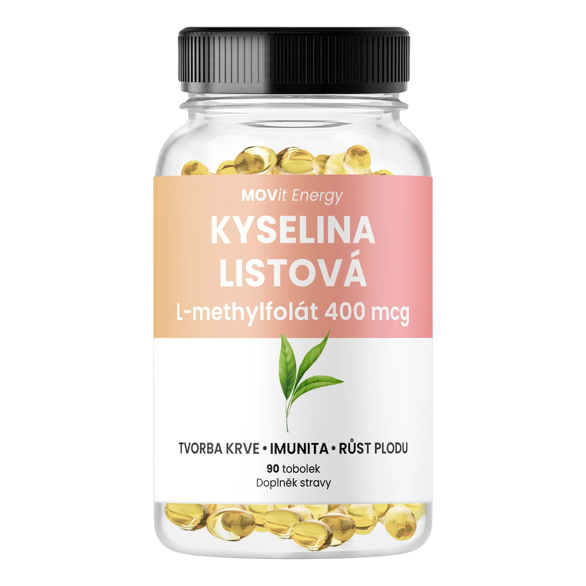 MOVit Energy Kyselina listová L-metylfolát 400 μg 90 kapsúl kúpite na Najlekaren.eu