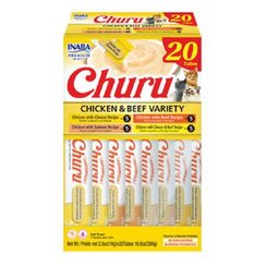 Maškrta pre mačky Inaba Churu cat Kura s hovädzím mäsom 4 príchute 20túb 280g