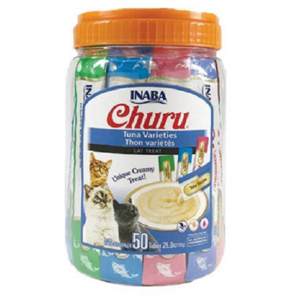 Maškrta pre mačky Inaba Churu cat Tuniak 4 príchute 50túb 700g