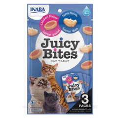 Maškrta pre mačky Inaba Juicy Bites cat Tuniak & Kura 3x11,3g