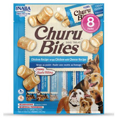 Maškrta pre psy Inaba Churu Bites dog Kura so syrom 8túb 96g